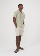Camisa Básica Masculina Em Tecido Linho