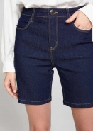 Bermuda Jeans Feminina Cintura Alta Ciclista