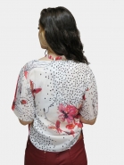 Blusa Gatabakana Estampada com Manga Plissada