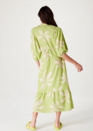 Vestido Midi Estampado Com Manga Bufante Hering
